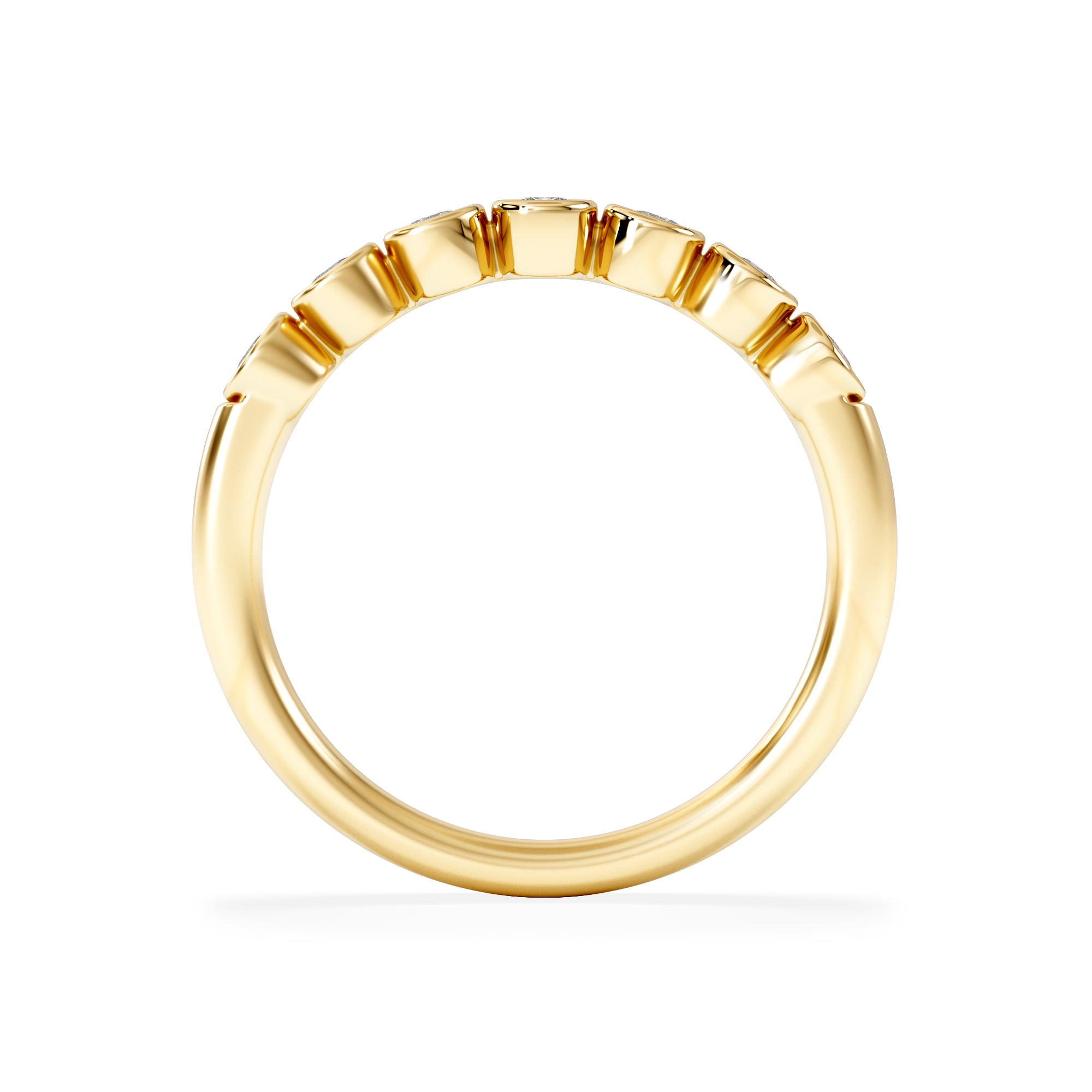 Orbit Half Band 0.30ct F/VS Round Cut Rubover Eternity Ring in 18K Gold Vemeil